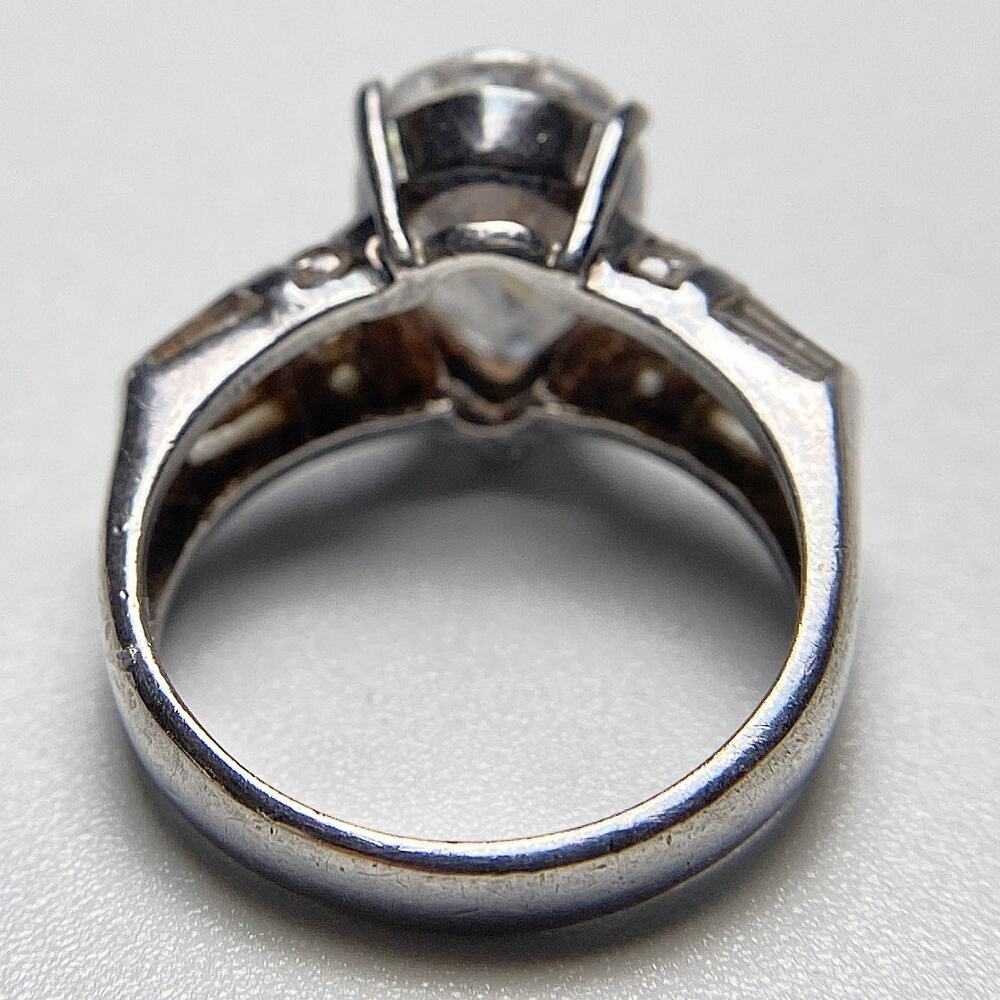 Sterling Silver CZ Teardrop Ring Size 6 Vintage CL Mark - Picture 3 of 13